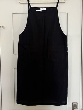 Oak + Fort Black Cotton Sleeveless Shift Dress NWT